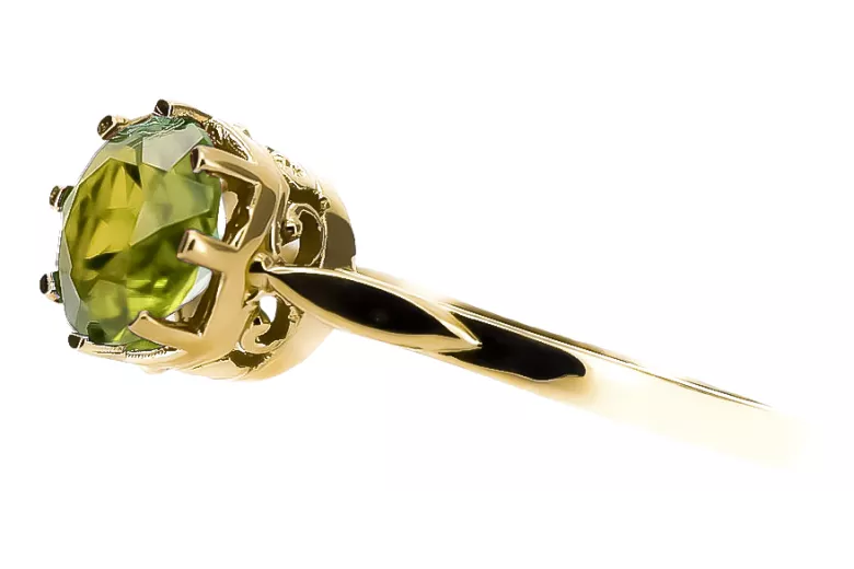 Ring Yellow Peridot 14K Yellow gold Vintage vrc366y